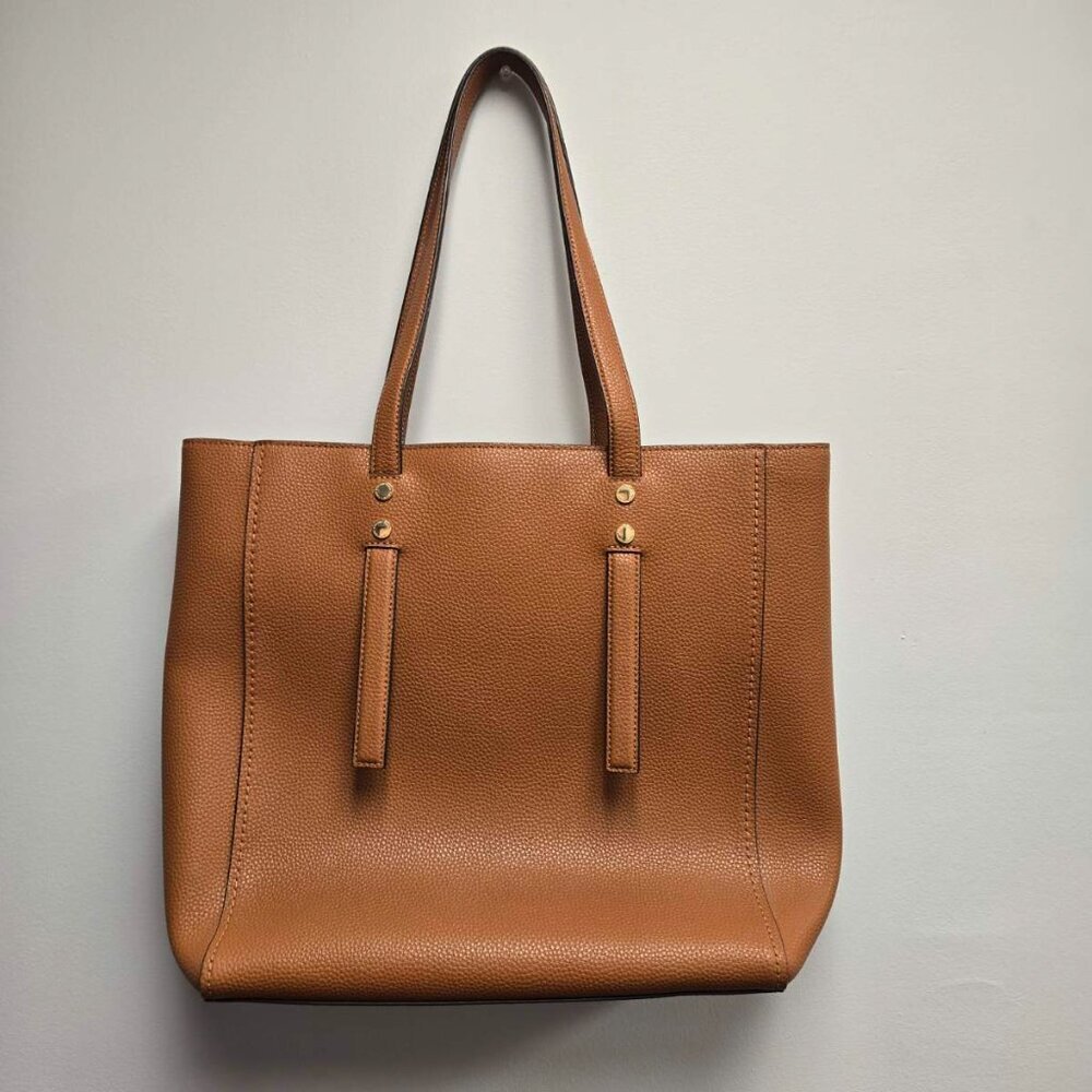 Marc Jacobs Jordan Studded Leather Tote NWOT Cognac Brown Pebbled Work Laptop - Picture 3 of 7